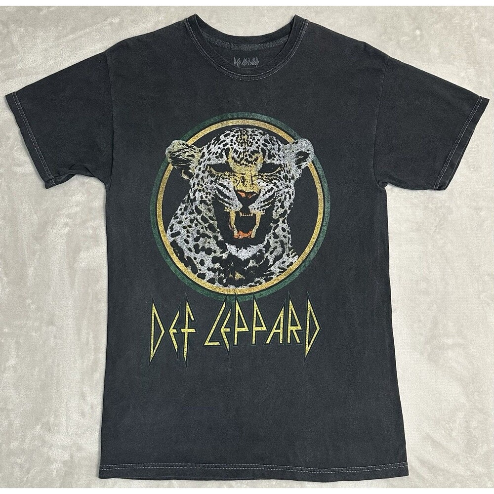 Philcos Def Leppard Animal 1987 Retro Rock Band Graphic Tee S/M Faded Black